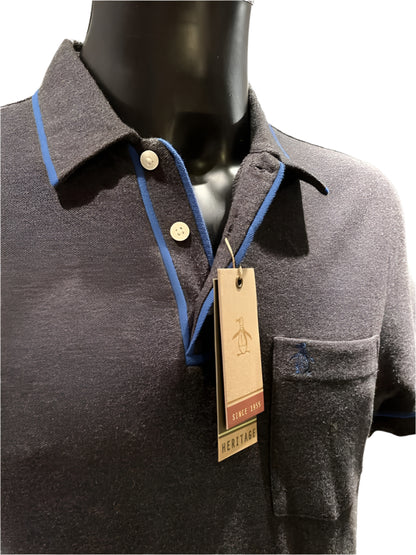 Penguin Grey Polo Shirt - Size M Labels