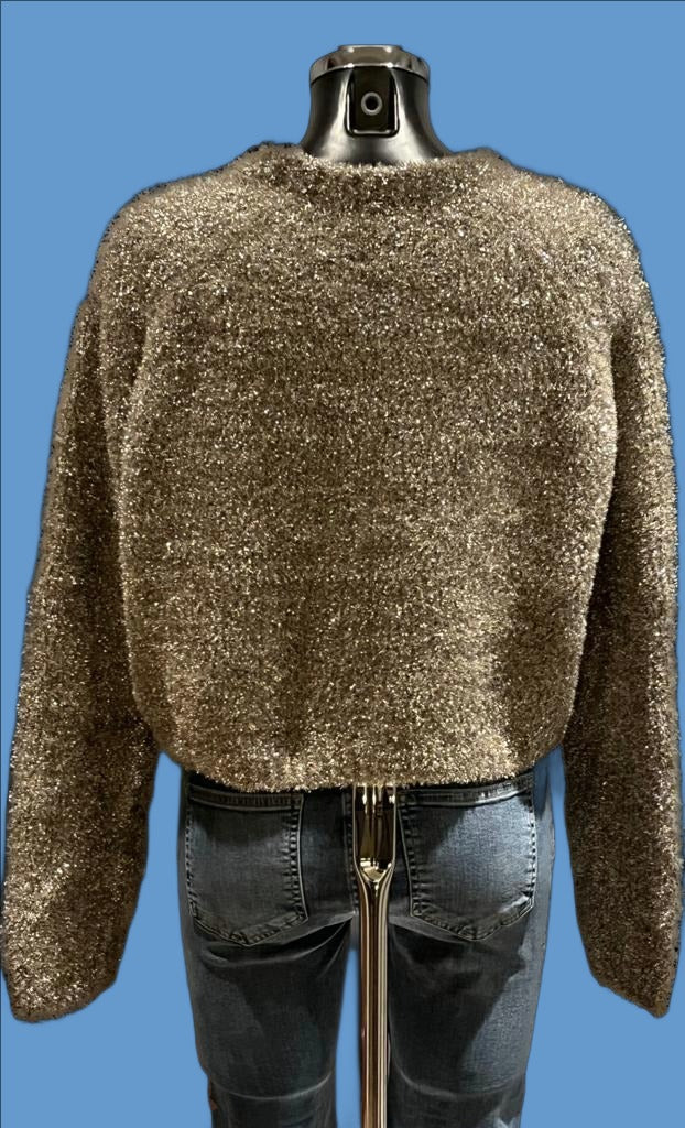 All Saints Gold Tinsel Dress - Size L