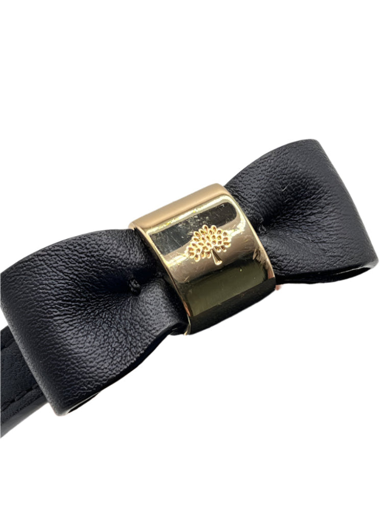 MULBERRY Black Leather Bow Bracelet