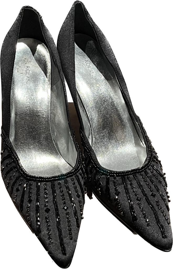 Roland Cartier Black Sequinned Shoes - UK6