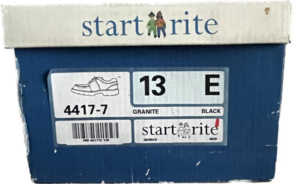Start-Rite Granite Black Leather Shoes size UK13E. NEW in box