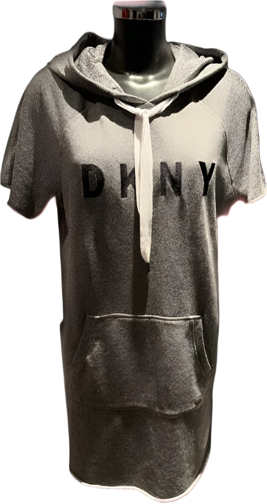 DKNY Grey Hoodie Dress - Size L -  Preloved