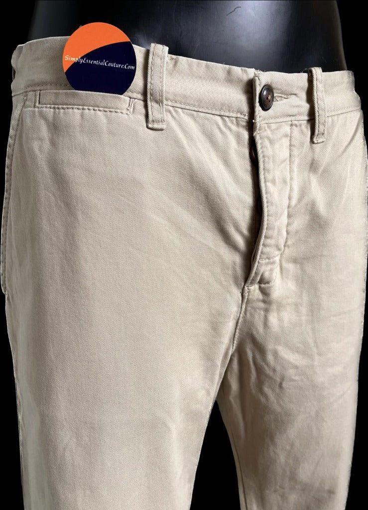 Superdry Beige Chinos W34 - Front Fly Detail
