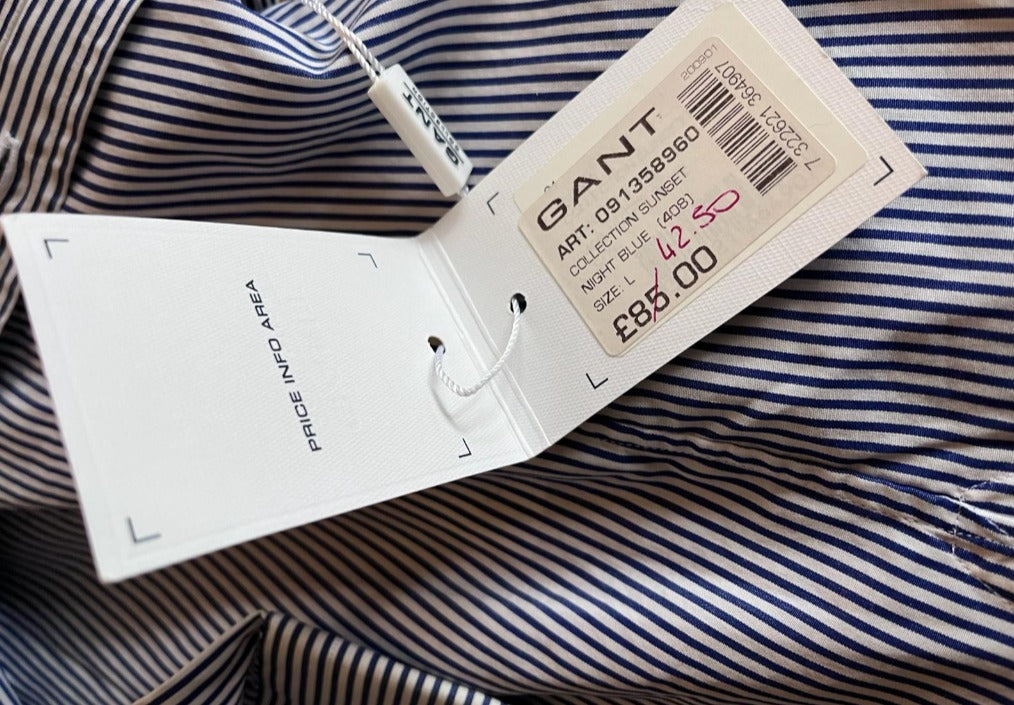 GANT Navy & White Shirt - Size L - Brand New with Tags