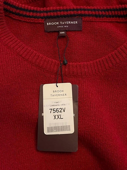 Brook Taverner Red Lambswool Jumper 