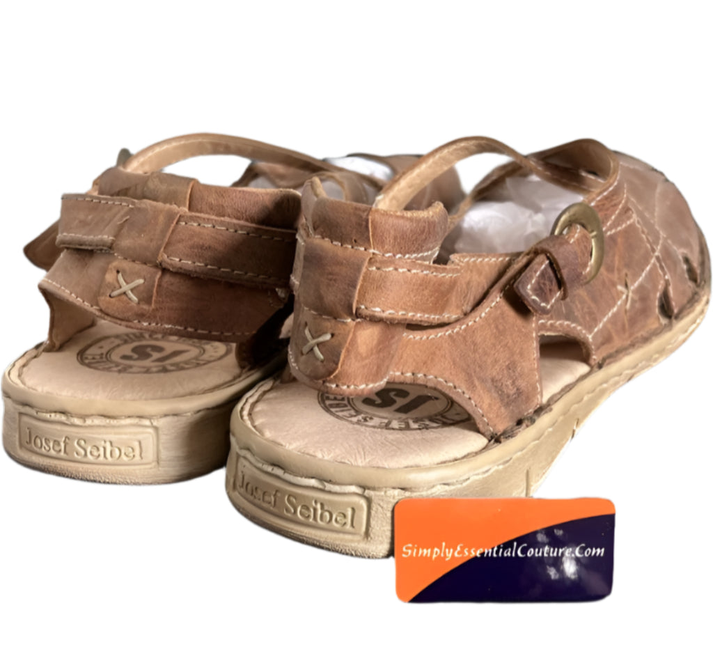 Josef Siebel Brown Leather Sandals - size UK7