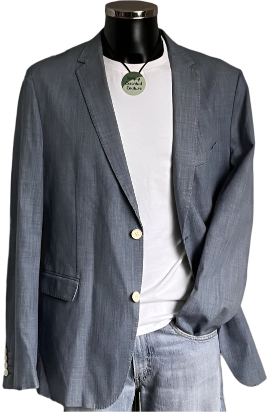 Hugo Boss Blue Cotton Summer Jacket