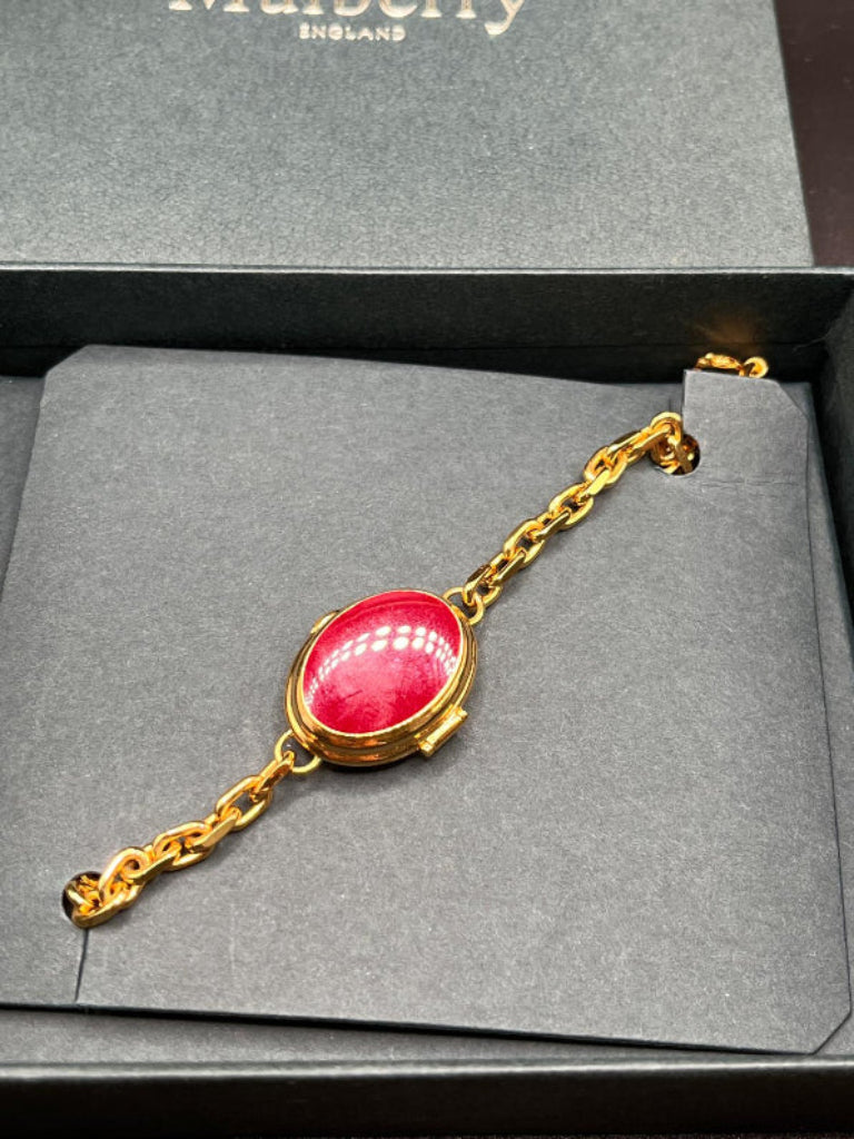 Mulberry Locket Bracelet - Burgundy Stone