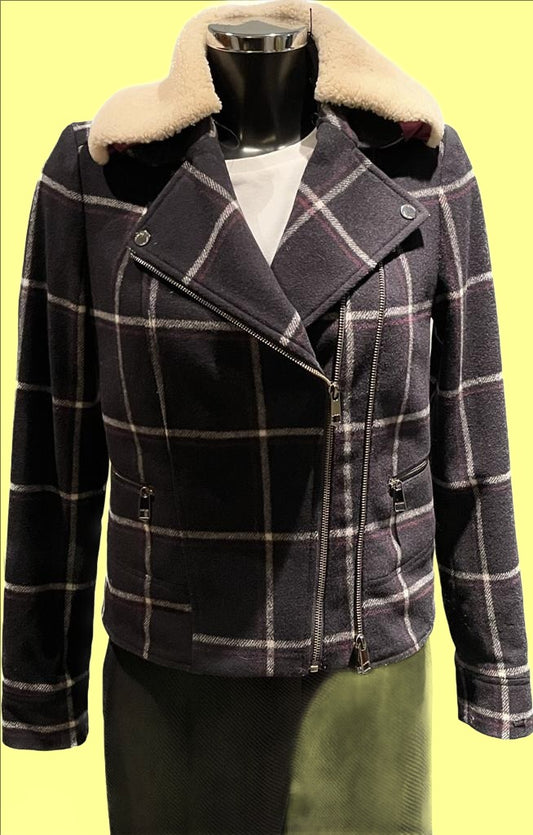 Hilfiger Wool Biker Style Jacket size UK8  - Pre-loved
