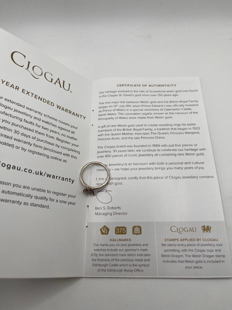 CLOGAU BEE Ring - Warranty Card