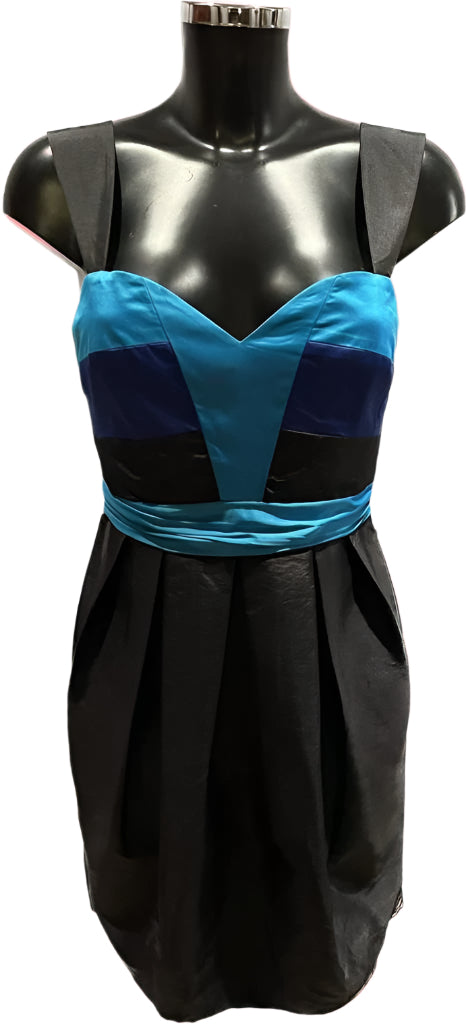 Lipsy Black/Blue Dress - Size UK10