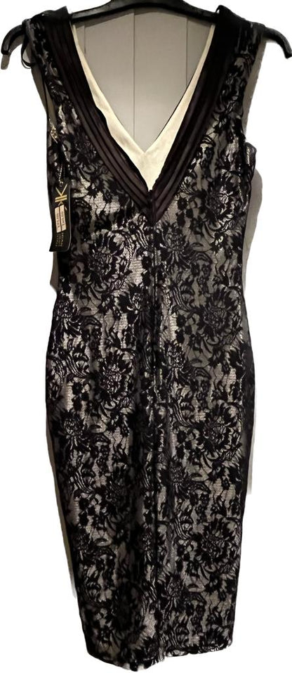 Lipsy Kardashian Black Lace Overlay Dress - UK8