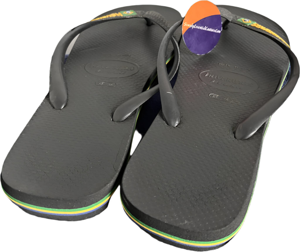Havaianas Black Sliders UK10