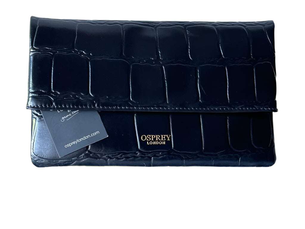 OSPREY Black Leather Alice Clutch Bag