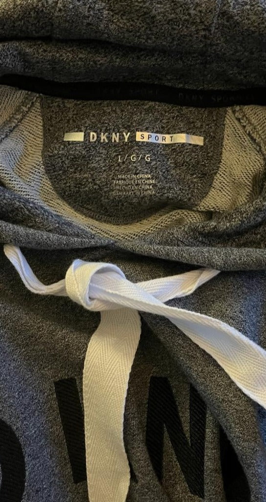 DKNY Grey Hoodie Dress - Size L -  Preloved