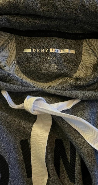 DKNY Grey Hoodie Dress - Size L -  Preloved