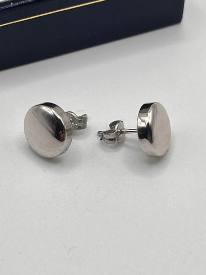 Goldsmiths 18K White Gold Button Studs