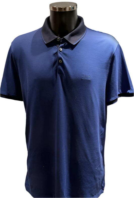 Boss Royal Blue Golf Shirt Size M - Pre-loved