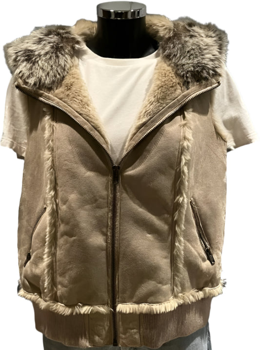 Evans Suede and Fur Gilet -  Size 20
