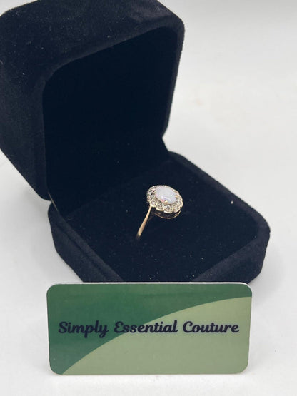 Diamond & Opal Vintage Gold Ring