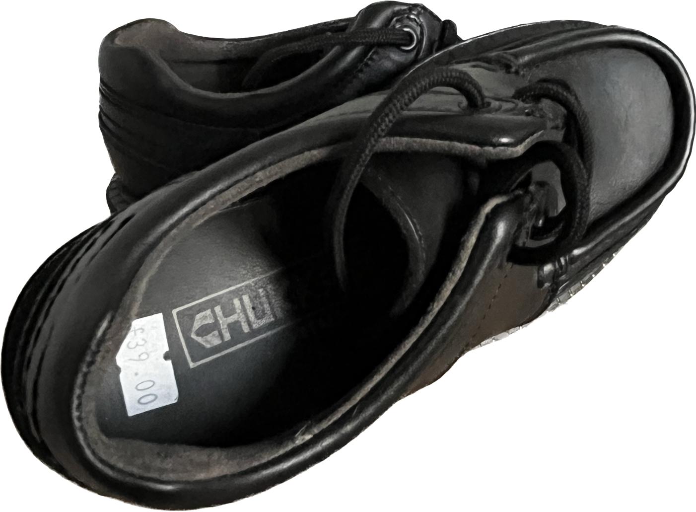 Start-Rite Granite Black Leather Shoes size UK13E. NEW in box