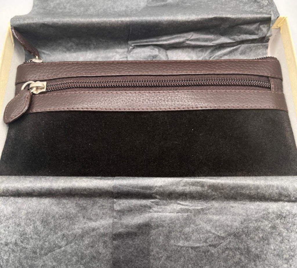 FRANCHETTI BOND Brown Leather Purse