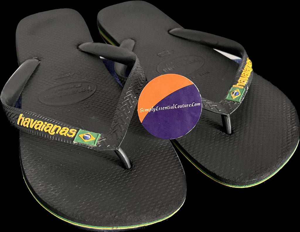 Havaianas Black Sliders UK10