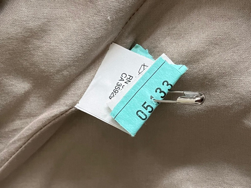 CALVIN KLEIN Mocha Linen Dress - UK 12