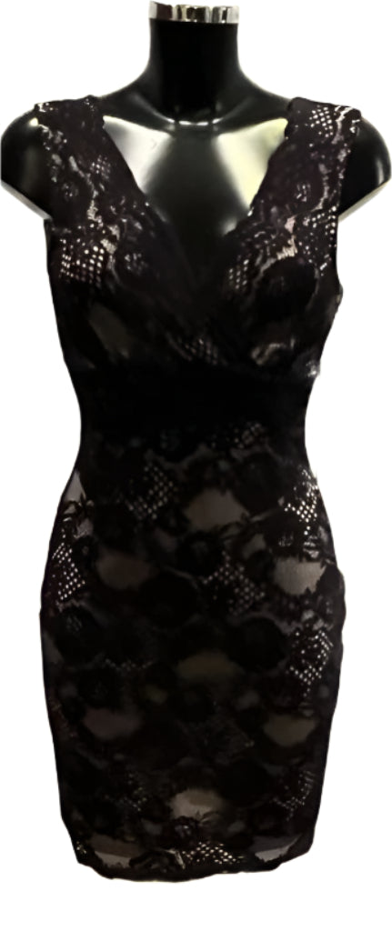 Lipsy Black Lace Dress - Size 10