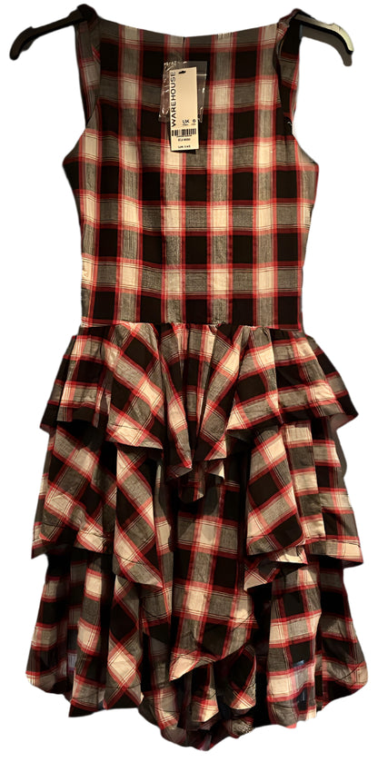Warehouse Black & Red Check Dress UK6 