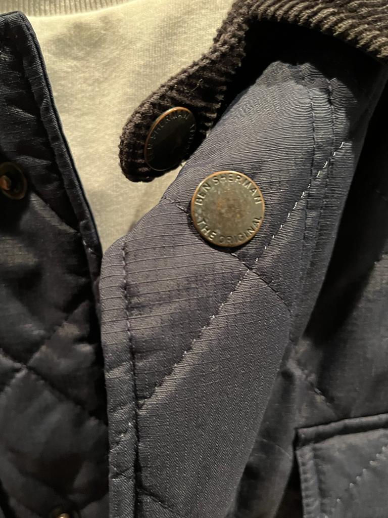 Ben Sherman Quilted Navy Jacket Button