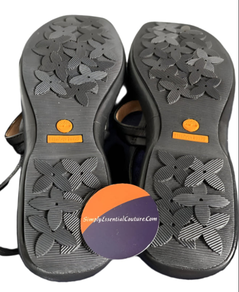 TIMBERLAND Black Leather Sandals - UK7.5 - Brand NEW with Original Box