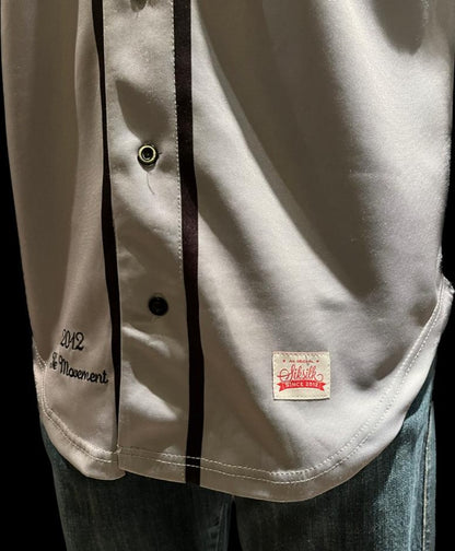 Sik Silk Grey Baseball Top - Size  S - Pre-loved in Great Condition