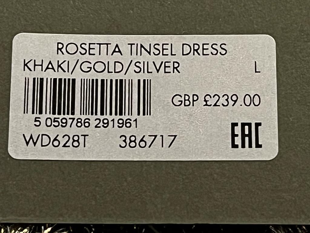 All Saints Gold Tinsel Dress - RRP £239