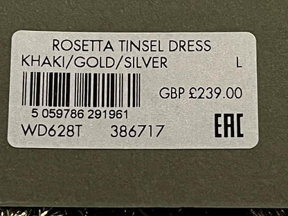 All Saints Gold Tinsel Dress - RRP £239