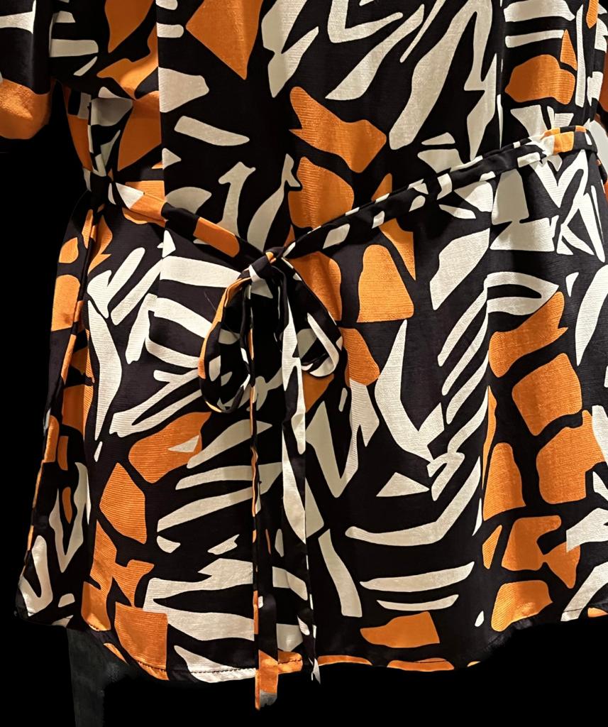 French Connection Black/Multi Top - Belt