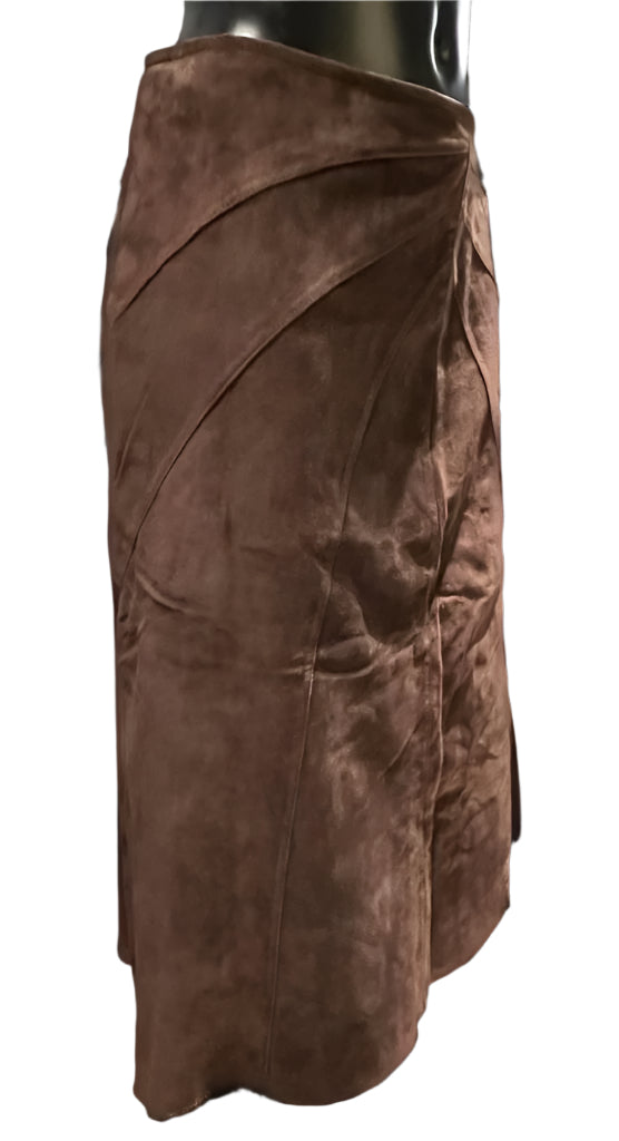Monsoon Brown Suede Skirt - UK 16