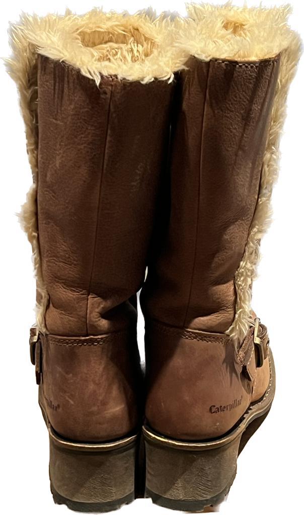 Caterpillar Brown Leather Boots - UK5