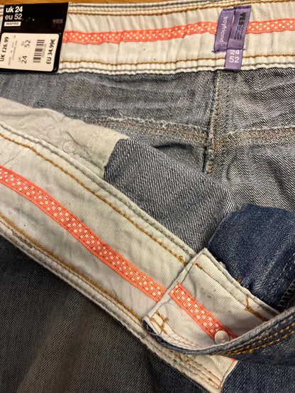New Look Ripped Blue Jeans UK 24