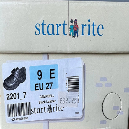Start-Rite Black Leather Campbell Boys Shoes size UK7E to 9H. NEW in Box