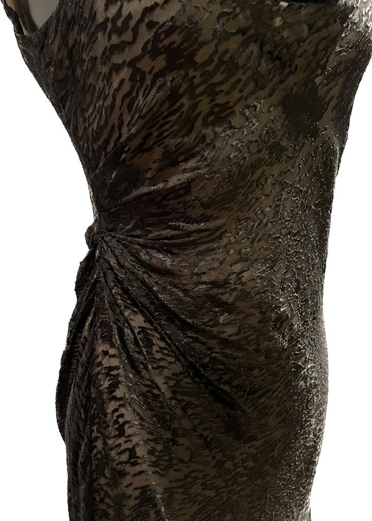 MONSOON Long Black Lace Dress - UK12