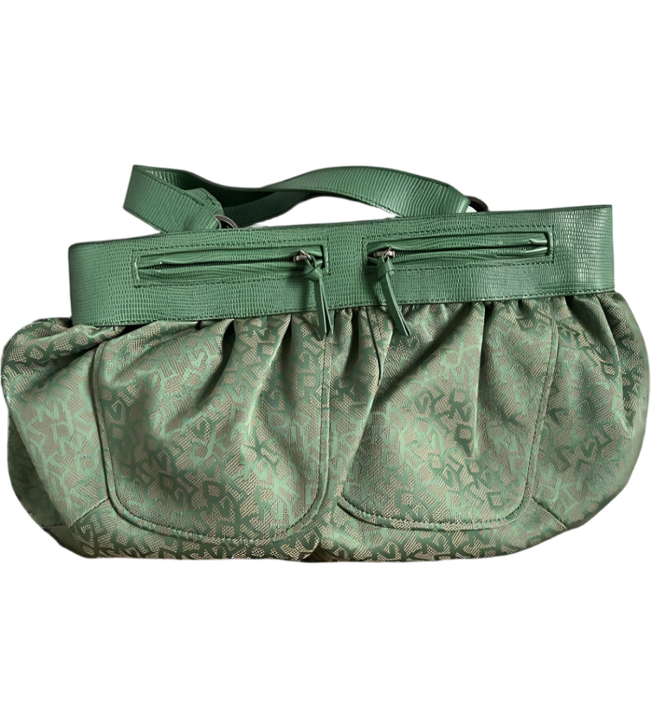 DKNY Green Monogram Bag & Purse - Pre-loved