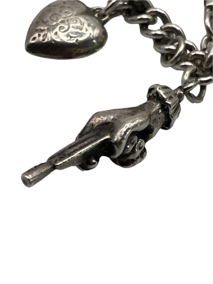SOLID SILVER Hallmarked Charm Bracelet