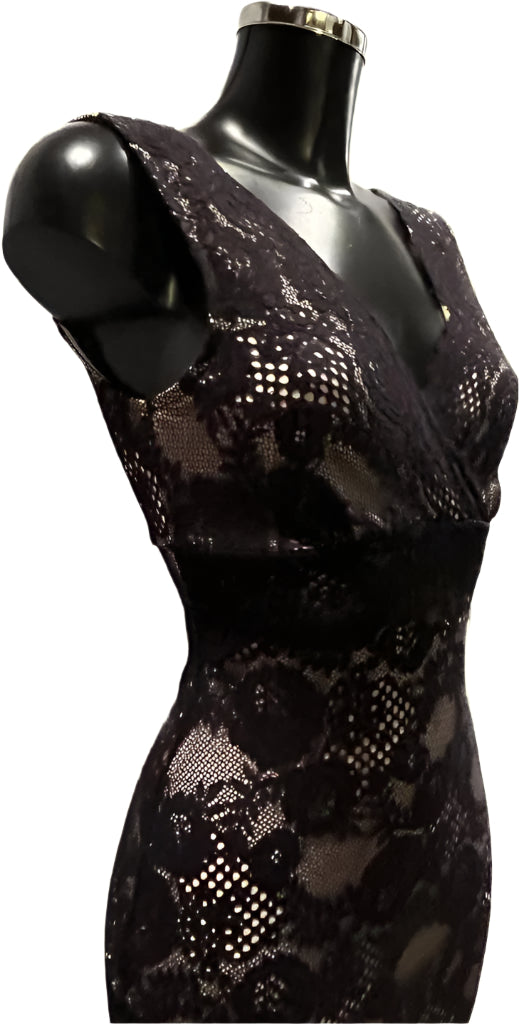 Lipsy Black Lace Dress - Size 10