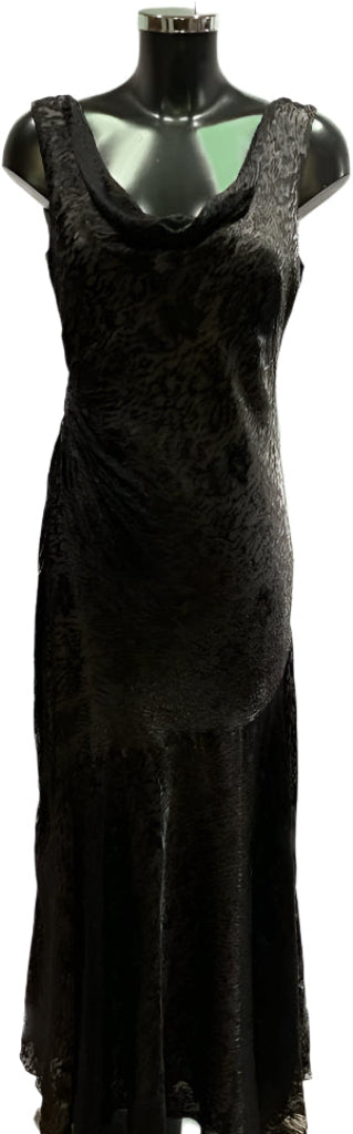 MONSOON Long Black Lace Dress - UK12