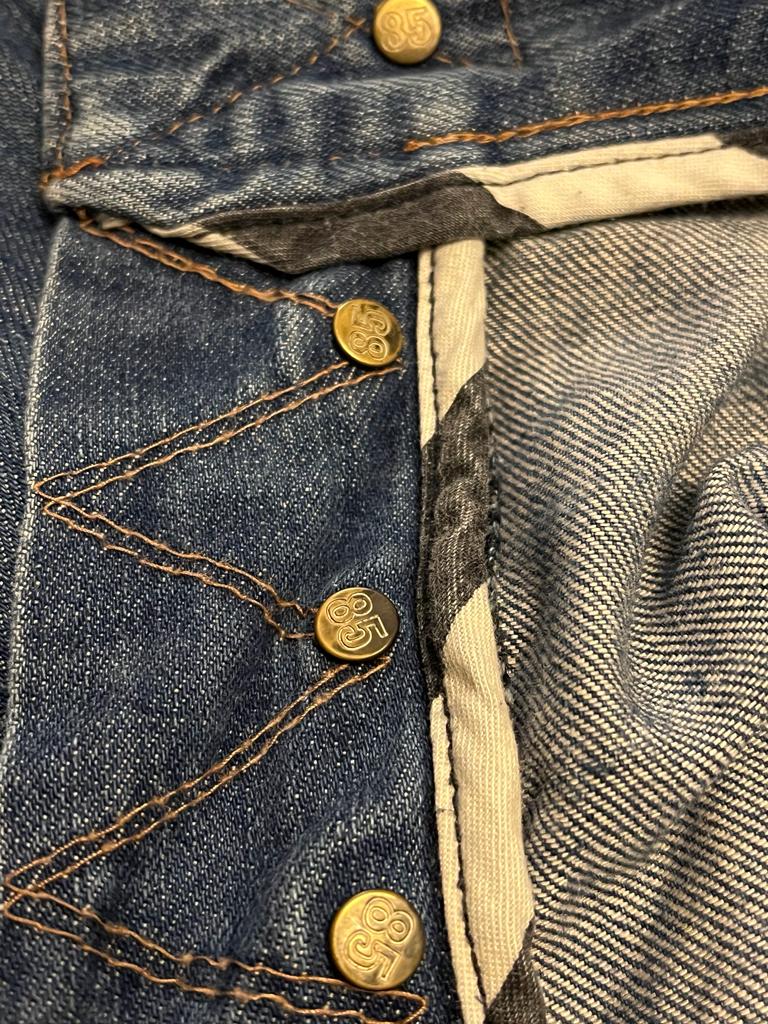 Hilfiger Blue Washed Jeans - W32 - Rear of Button Fly