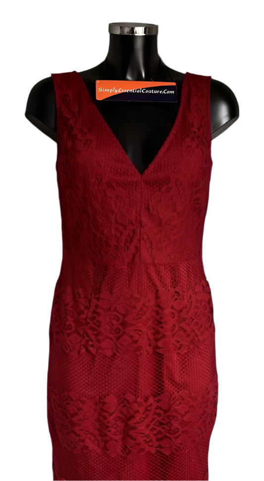 NEXT Red Lace Dress - Size UK10