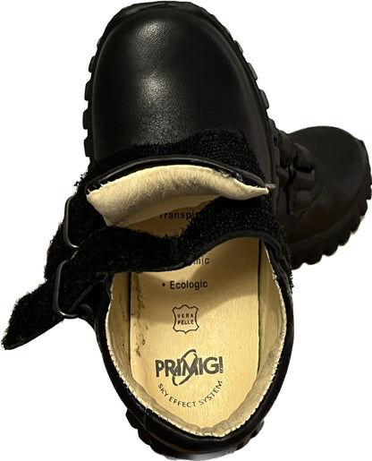 Primigi Black Leather BAILE Sjoes size UK7.5 Infant  NEW with Box