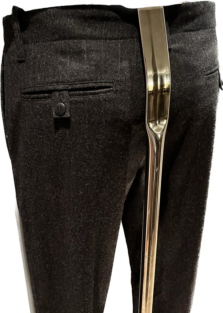 Emporio Armani Grey Unhemmed Trousers W32 - Rear Pocket
