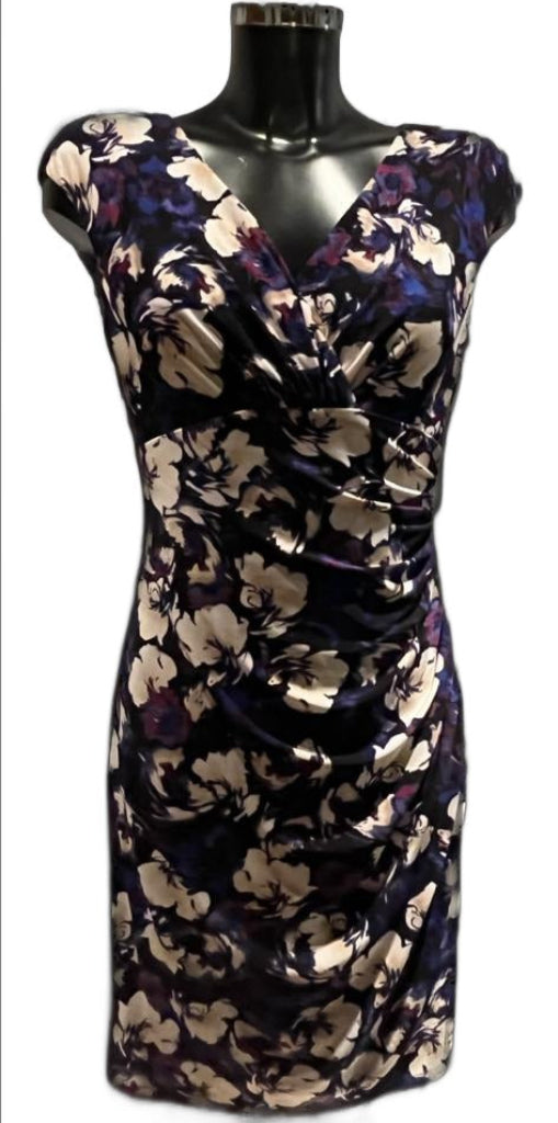 RALPH LAUREN Purple/Cream Dress - UK8